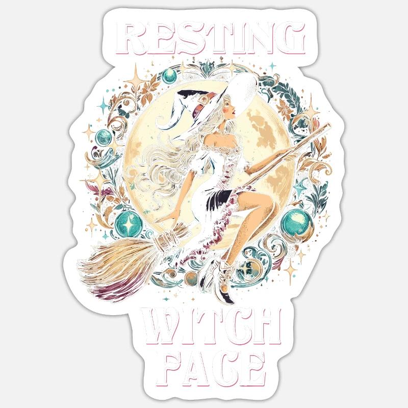 Resting Witch Face - Sticker size S (10 x 10 cm) - white matte