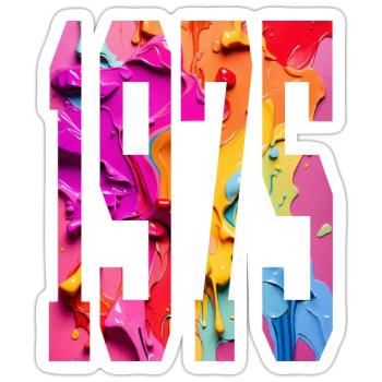 BUNT 51ST BIRTHDAY 1975 - Sticker size S (10 x 10 cm) - white matte - Front