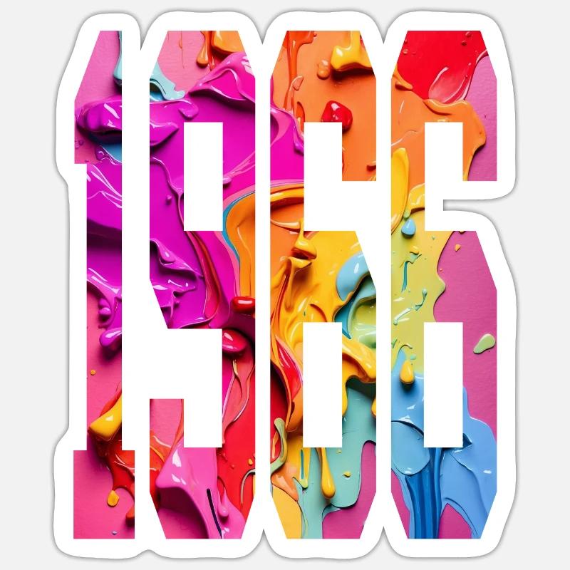 BUNT 60TH BIRTHDAY 1966 - Sticker size S (10 x 10 cm) - white matte