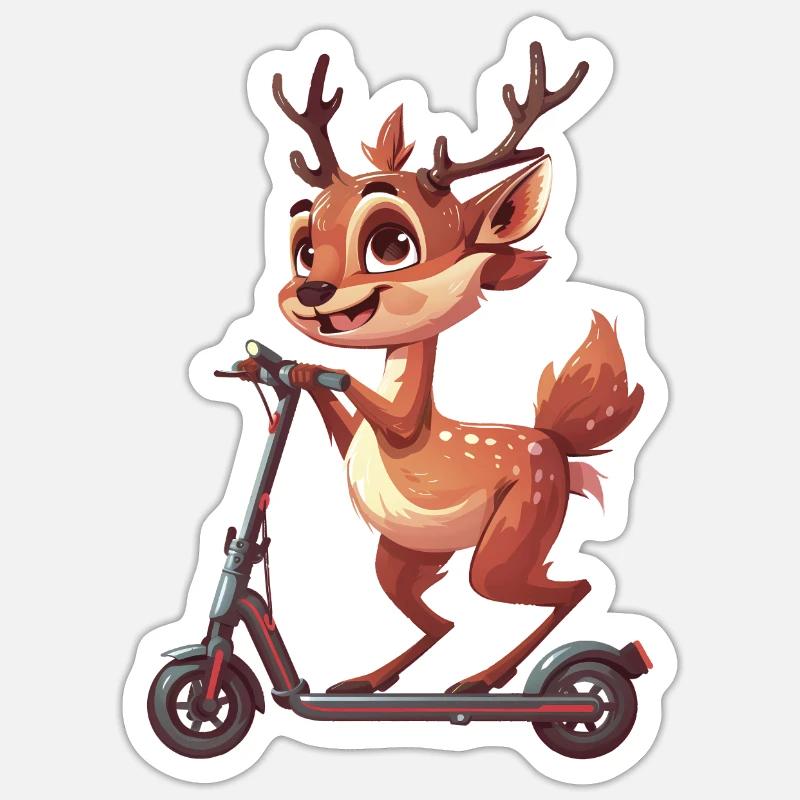 Deer Roller Sticker size S (10 x 10 cm)