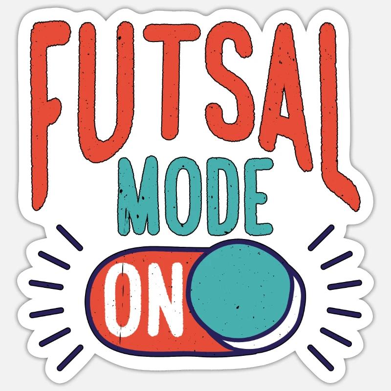 Futsal Mode On 14 - Sticker size S (10 x 10 cm) - white matte
