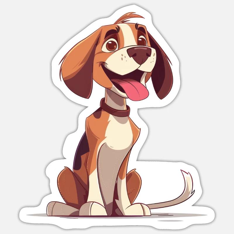 Beagle | Cartoon Artwork - Sticker size S (10 x 10 cm) - white matte