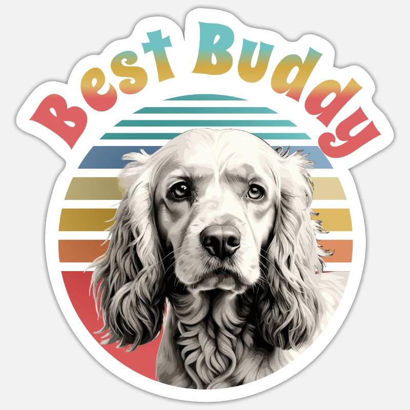 Englischer Cocker Spaniel Bester Freund Sticker Größe S (10 x 10 cm)
