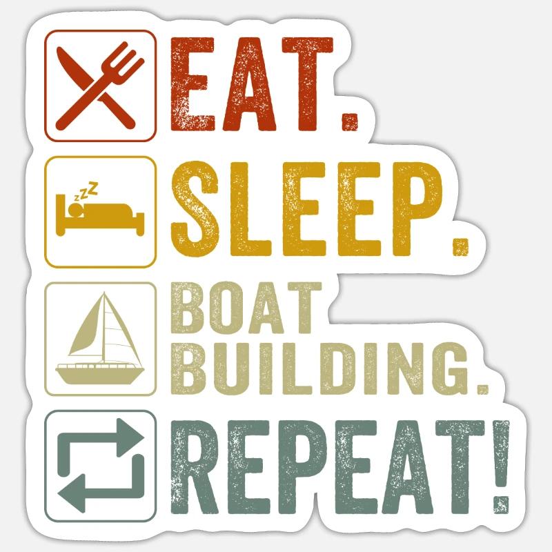 Constructeur de bateaux Construction de bateaux Vêtements de bûcheron Sticker taille S (10 x 10 cm)