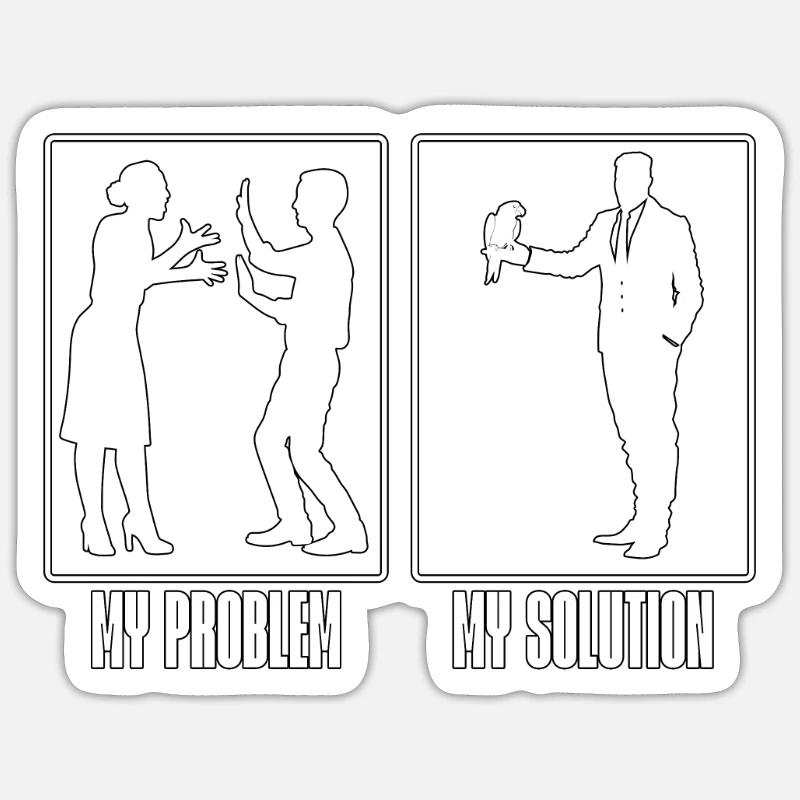 Conure Lover My Problem My Solution Pictogram Dad Sticker size S (10 x 10 cm)