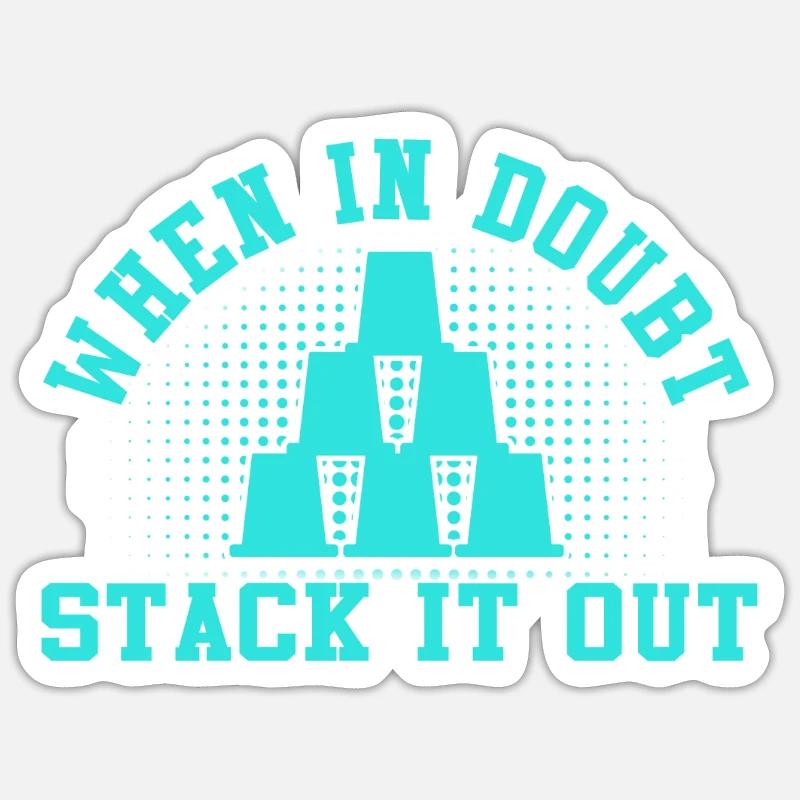 Sport Stacking Stacks Stacked Speed Cup - Sticker size S (10 x 10 cm) - white matte
