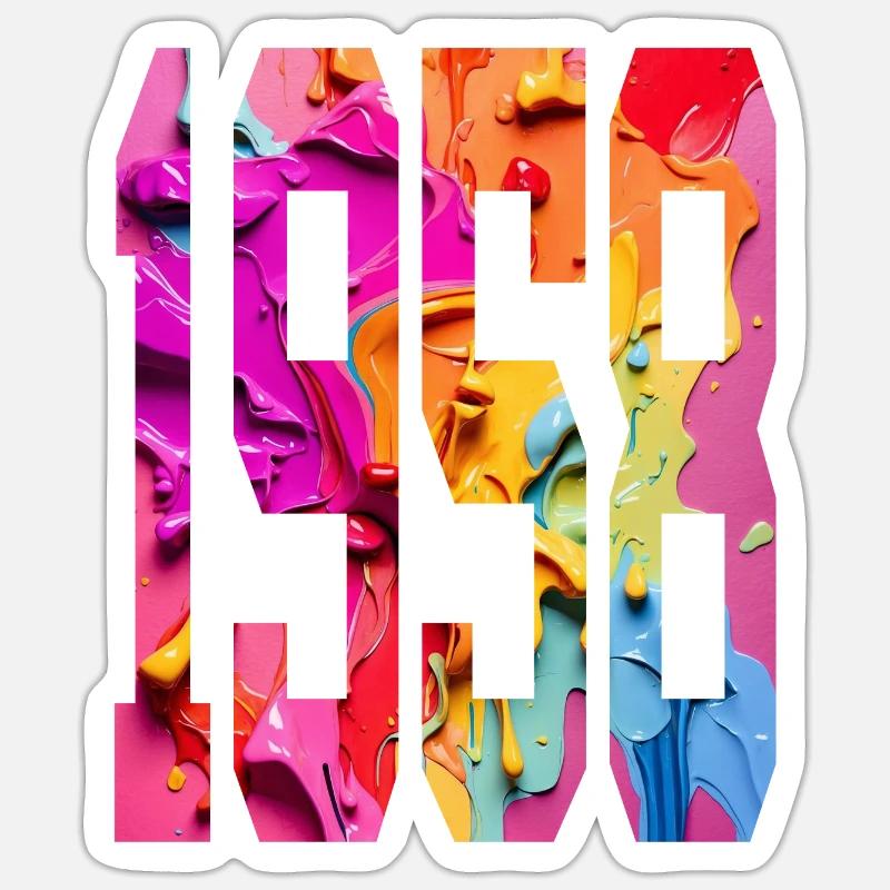 BUNT 68TH BIRTHDAY 1958 - Sticker size S (10 x 10 cm) - white matte