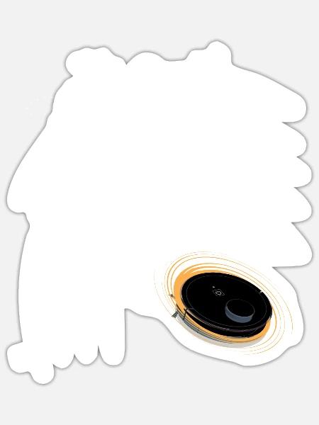 Staubsauger Saugroboter Weltall Sterne - Sticker Größe S (10 x 10 cm) - Mattweiß