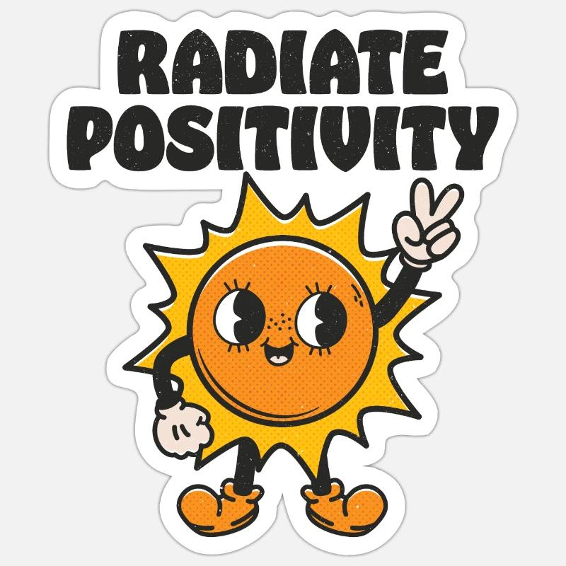Radiate Positivity - Sticker size S (10 x 10 cm) - white matte