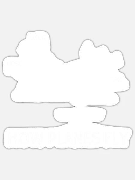 Wie Flugzeuge fliegen. Lustige Flugzeug-Magie-Flug - Sticker Größe S (10 x 10 cm) - Mattweiß