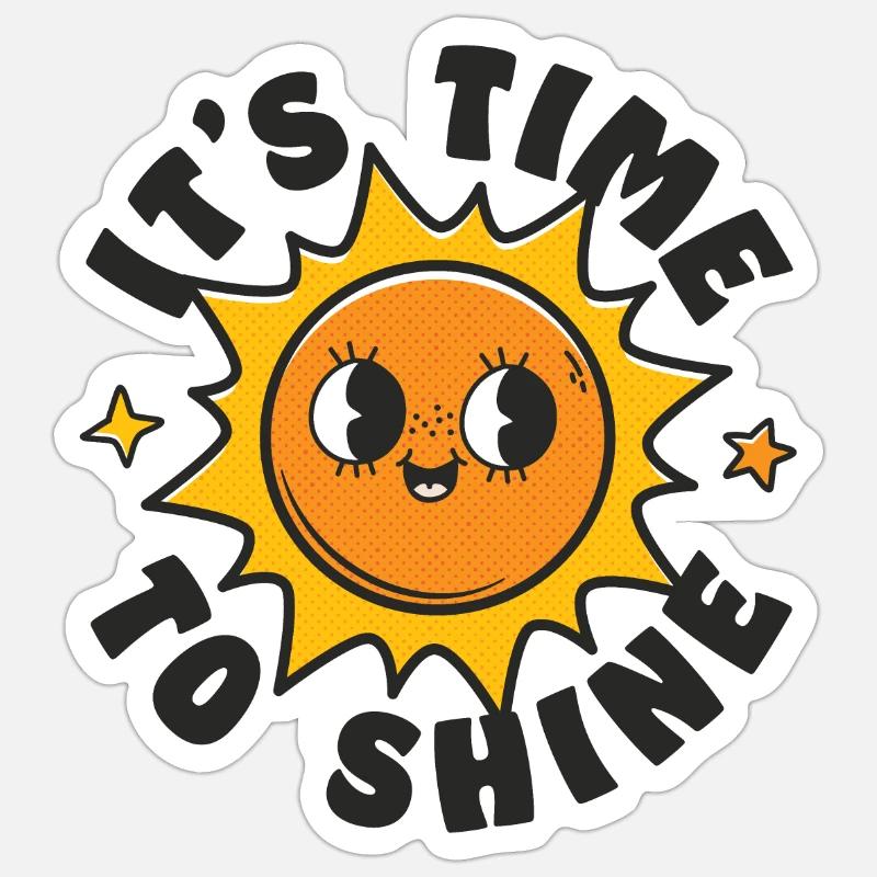 Il est temps de briller - Sticker taille S (10 x 10 cm) - blanc mat
