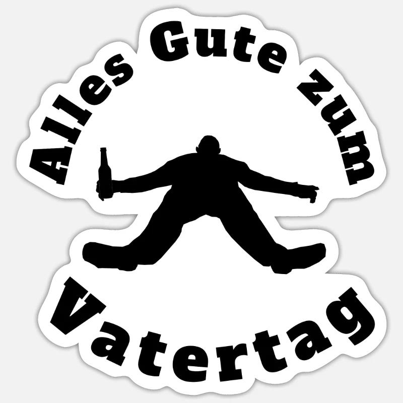 Alles Gute zum Vatertag Coma Drunk Alcohol - Sticker Größe S (10 x 10 cm) - Mattweiß