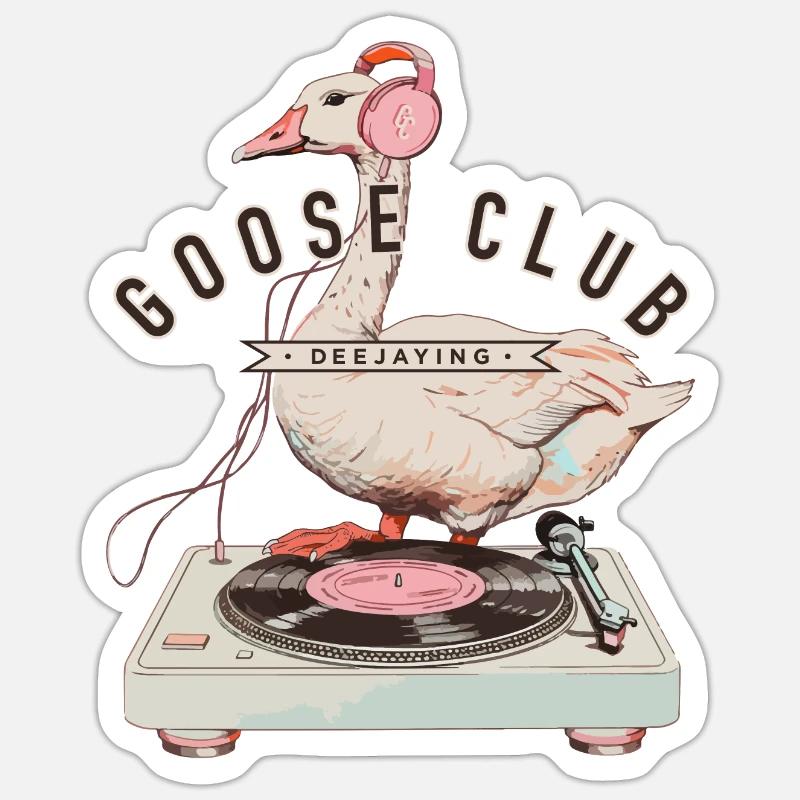 Dancing Goose DJ Logo - Sticker size S (10 x 10 cm) - white matte
