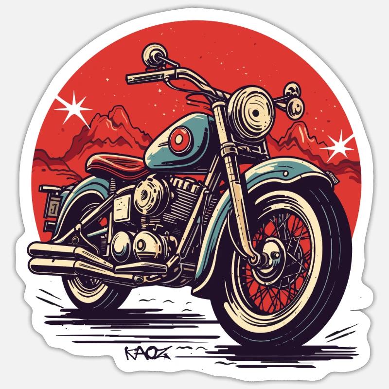Grand Chopper Moto - Sticker taille S (10 x 10 cm) - blanc mat