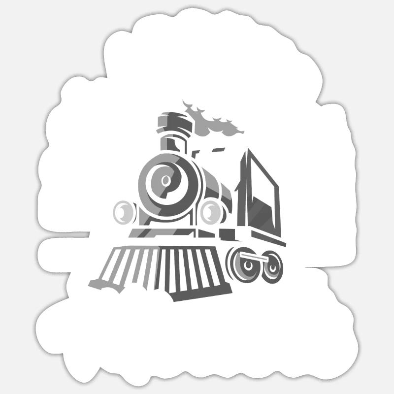 Train Trains Model Train Railway - Sticker size S (10 x 10 cm) - white matte