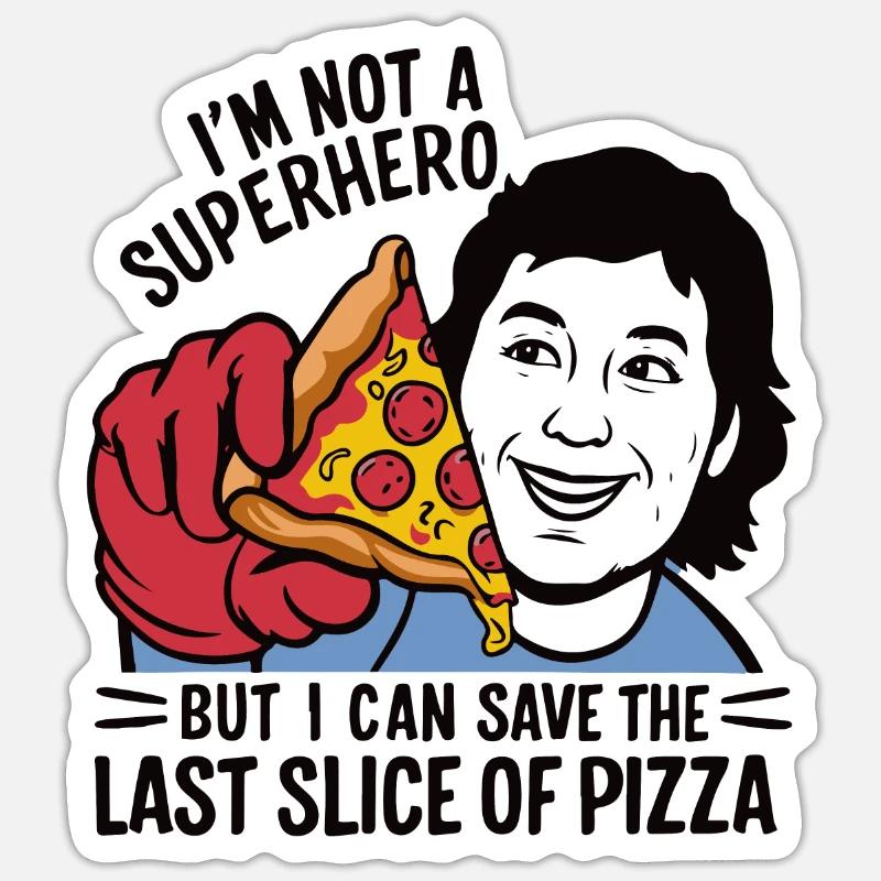 PIZZA - Sticker taille S (10 x 10 cm) - blanc mat