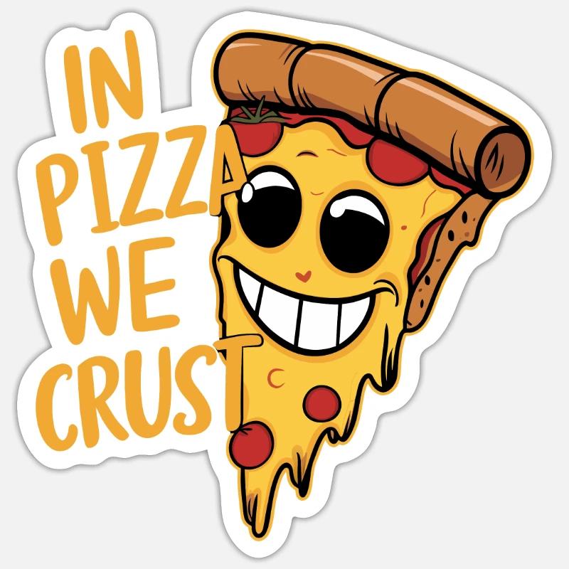 DANS PIZZA ON CROÛTE - Sticker taille S (10 x 10 cm) - blanc mat