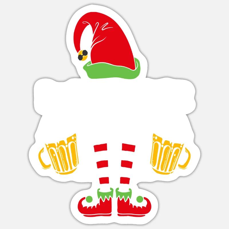 Durstiger Elf - Sticker Größe S (10 x 10 cm) - Mattweiß