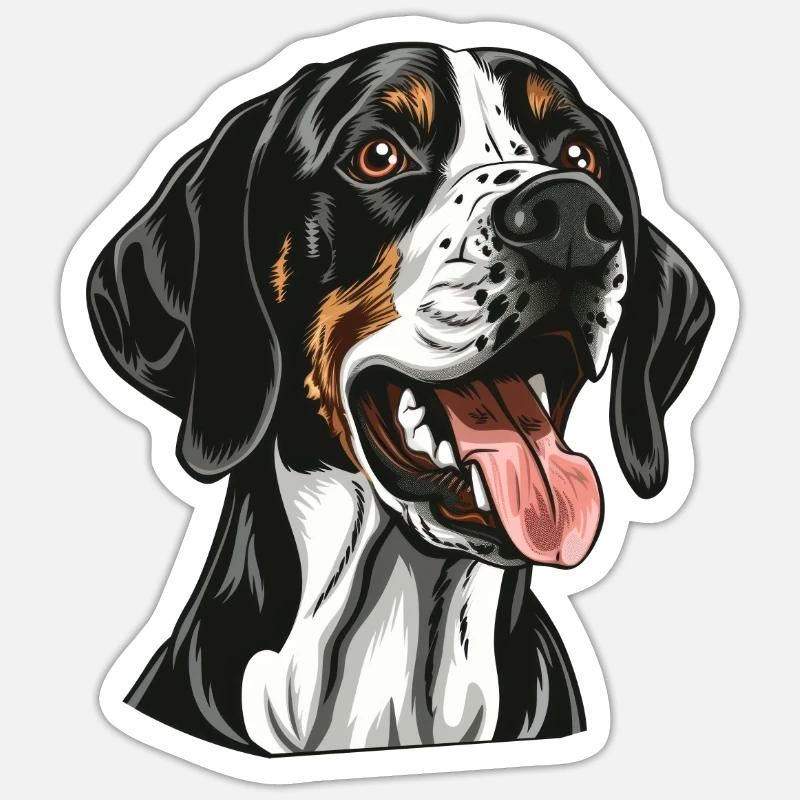 English Pointer | Cartoon Artwork - Sticker Größe S (10 x 10 cm) - Mattweiß