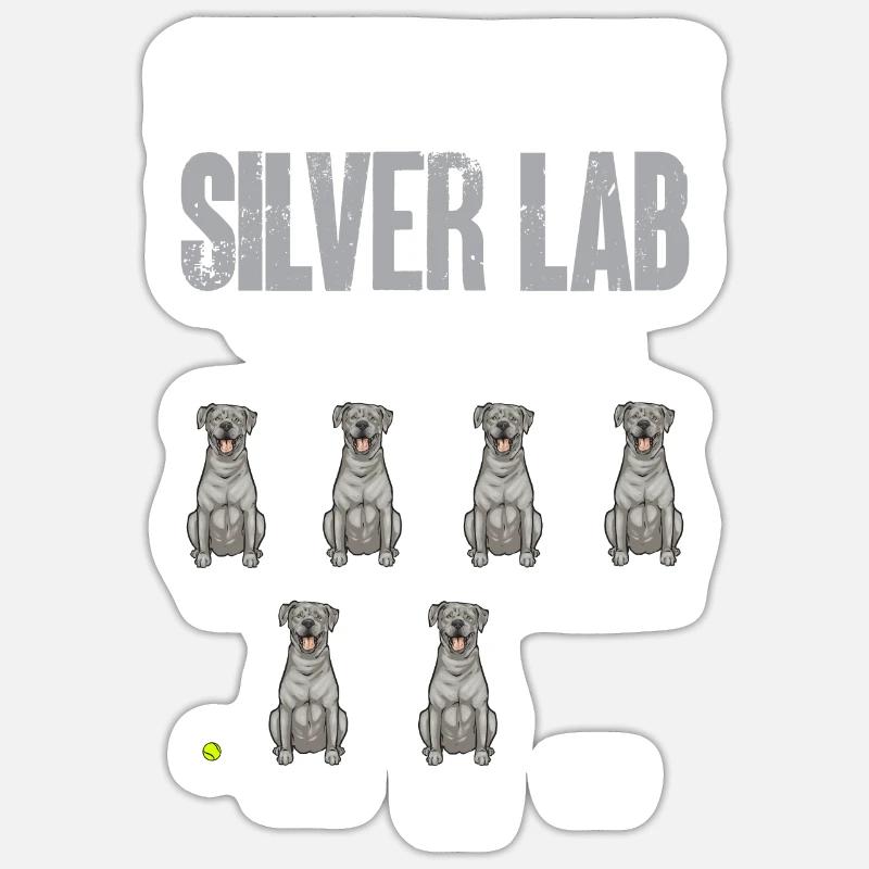 Silver Labrador Retriever Silver Lab Sticker taille S (10 x 10 cm)