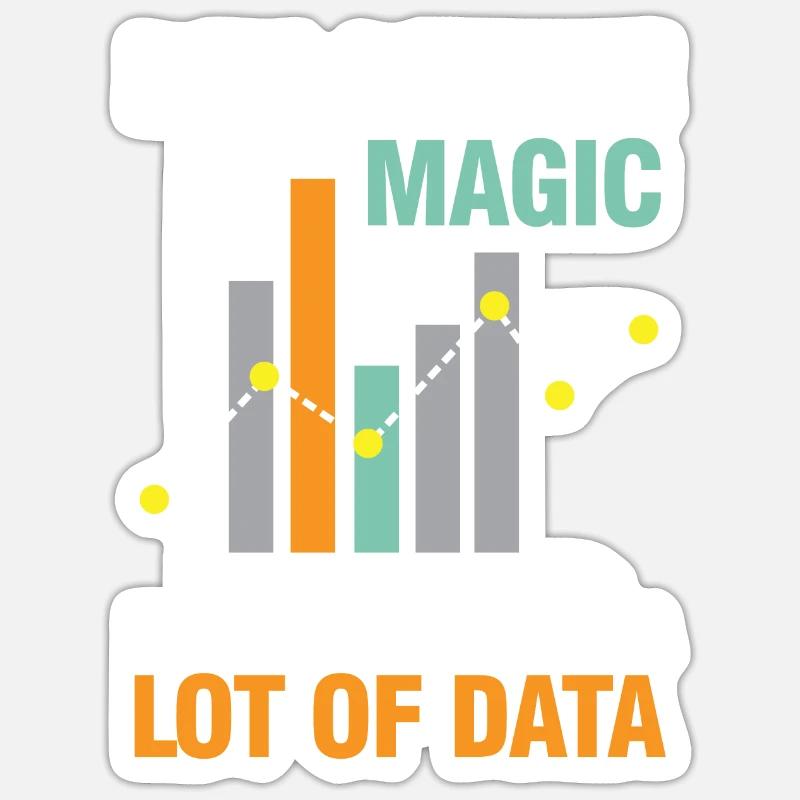 Data Science It's Not Magic It's Just Math Data - Sticker Größe S (10 x 10 cm) - Mattweiß
