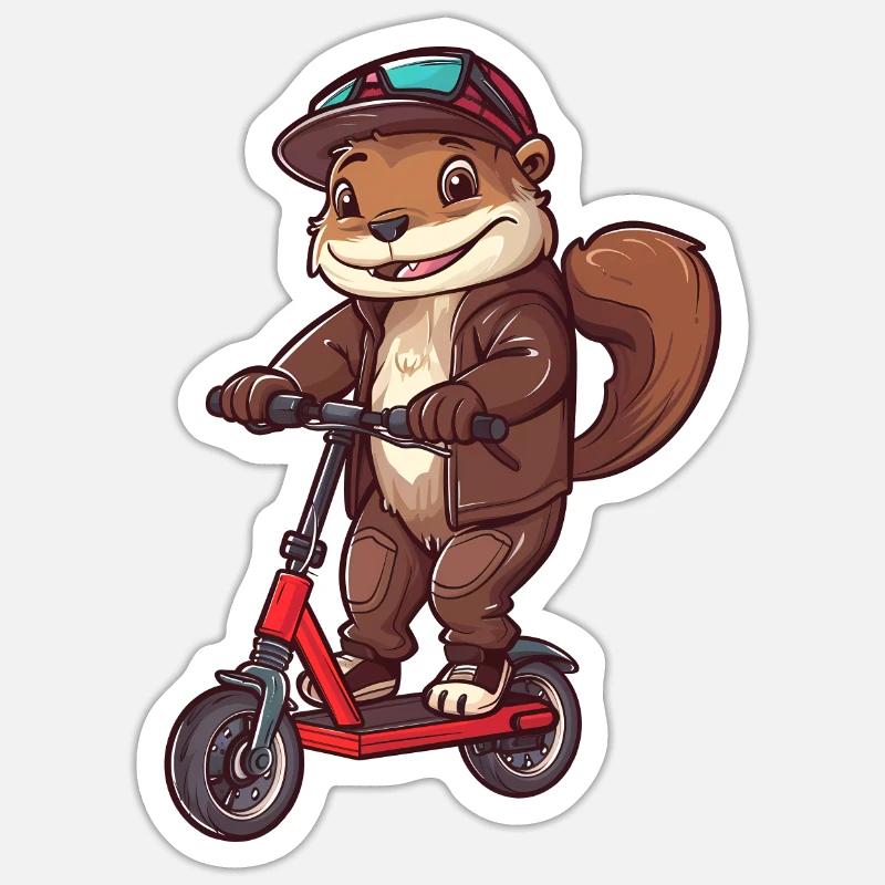 Otter Roller Sticker Größe S (10 x 10 cm)