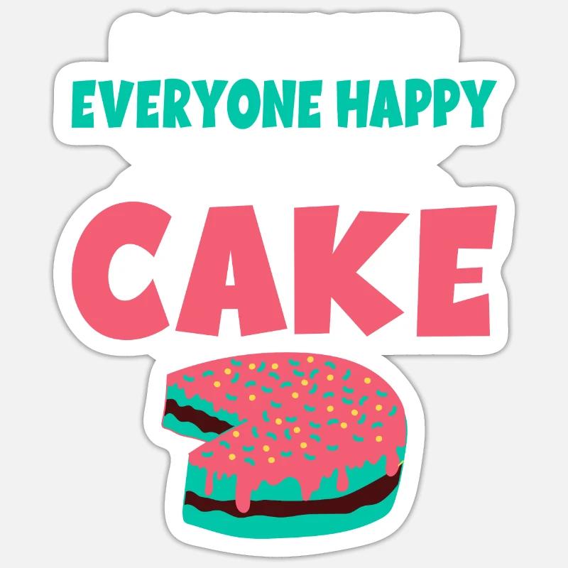 Cake Lover Cake Gift - Sticker Größe S (10 x 10 cm) - Mattweiß
