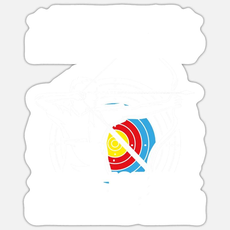 Spannend Pfeil Bogen Bogenschießen Bogenschütze - Sticker Größe S (10 x 10 cm) - Mattweiß