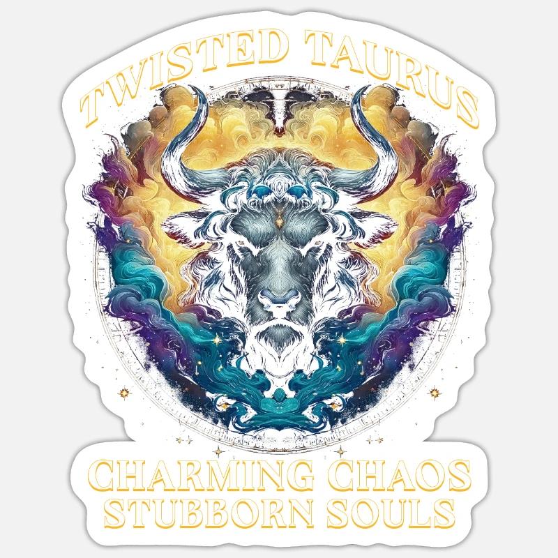 Horoscope Taurus Twisted Taurus Sticker size S (10 x 10 cm)