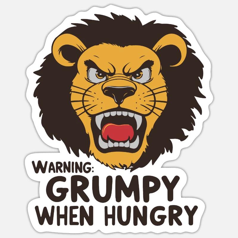 GRUMPY WHEN HUNGRY Sticker size S (10 x 10 cm)