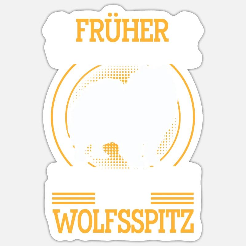 Wolfsspitz war normal Deutscher Wolfsspitz - Sticker Größe S (10 x 10 cm) - Mattweiß