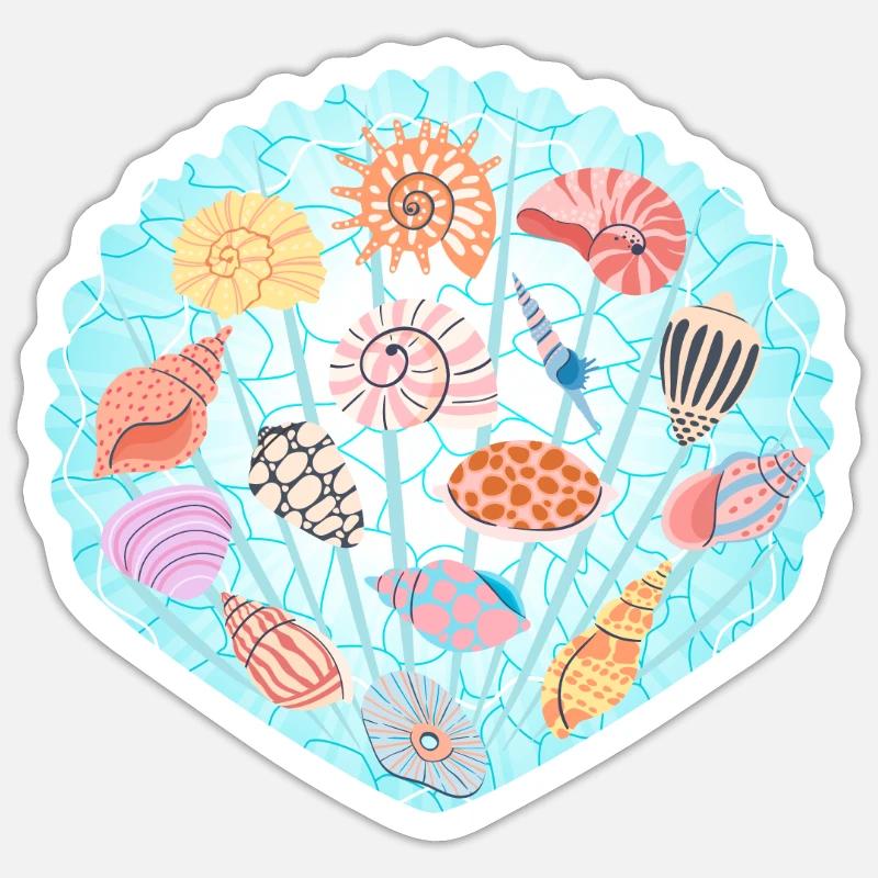 Tropical seashell - Sticker size S (10 x 10 cm) - white matte