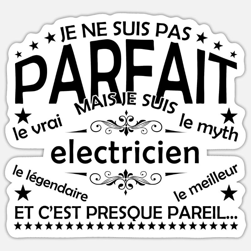 Elektriker Geschenk Elektriker Der echte Elektriker - Sticker Größe S (10 x 10 cm) - Mattweiß