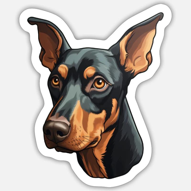 Dobermann Sticker taille S (10 x 10 cm)