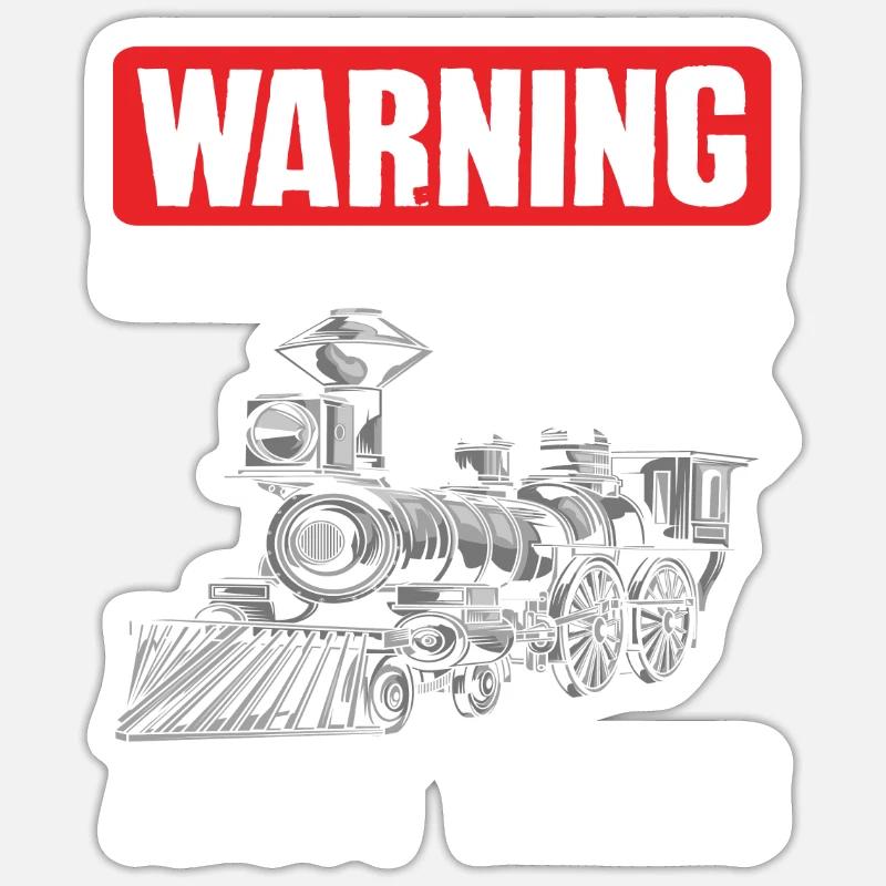 Train Trains Hobby Train Spotter Railway - Sticker taille S (10 x 10 cm) - blanc mat