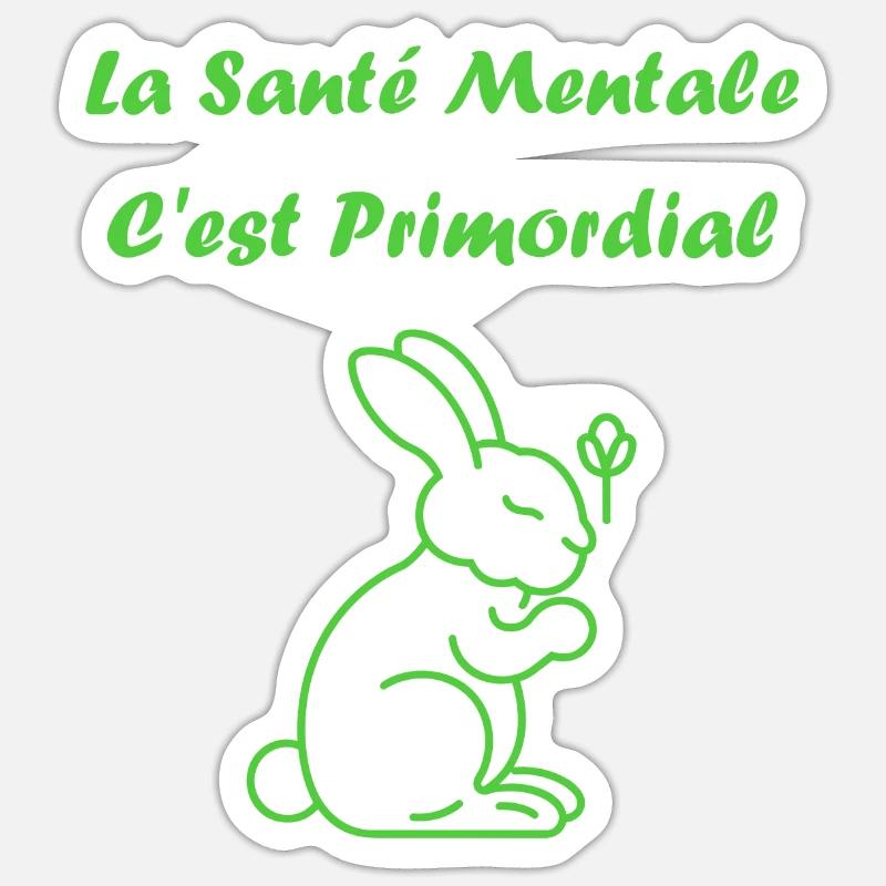 sensibilisation santé mentale - Sticker taille S (10 x 10 cm) - blanc mat