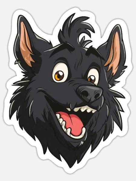 Hrvatski Ovcar | Croatian sheepdog | Cartoon - Sticker Größe S (10 x 10 cm) - Mattweiß