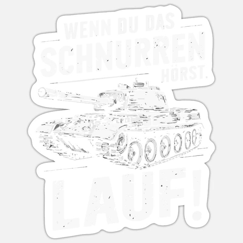 Panzer Kampfpanzer Panzerkampfwagen Panzerfahrer - Sticker Größe S (10 x 10 cm) - Mattweiß