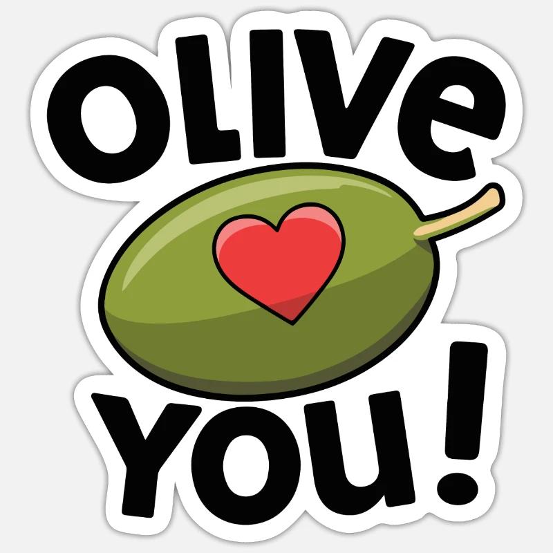 OLIVE SIE - Sticker Größe S (10 x 10 cm) - Mattweiß