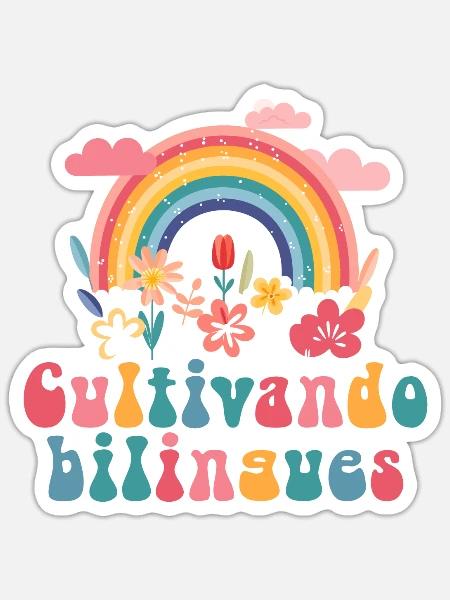 Cultivando Bilingües Spanischlehrer - Sticker Größe S (10 x 10 cm) - Mattweiß