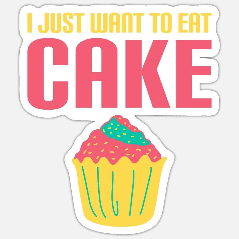 Cake Lover Cake Gift - Sticker size S (10 x 10 cm) - white matte