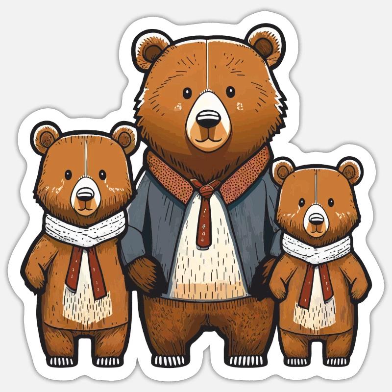 BEARS - Sticker size S (10 x 10 cm) - white matte
