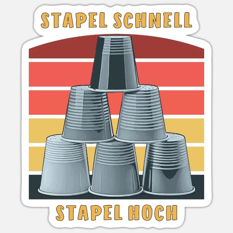 STACKING STACK FAST STACK UP - Sticker size S (10 x 10 cm) - white matte