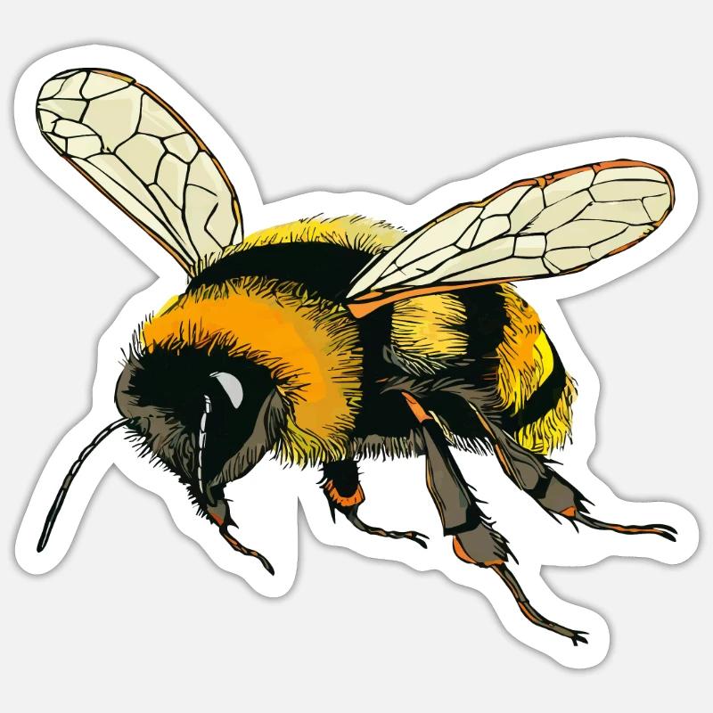 BOURDONS - Sticker taille S (10 x 10 cm) - blanc mat