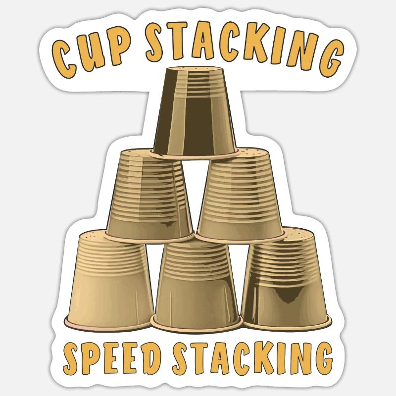 CUP STACKING SPEED STACKING - Sticker Größe S (10 x 10 cm) - Mattweiß