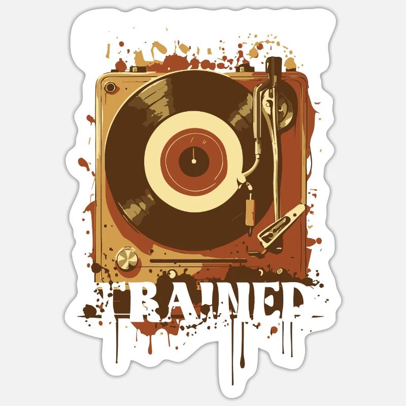 Classically Trained Vintage Record Player Sticker size S (10 x 10 cm)