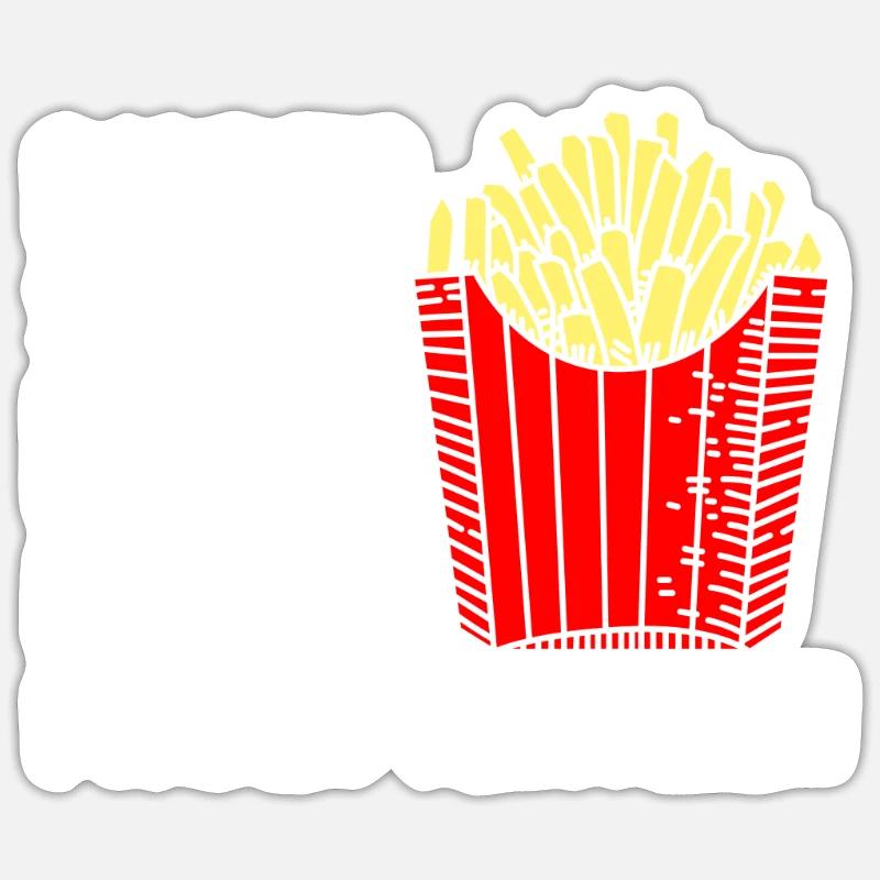 Frites - Sticker taille S (10 x 10 cm) - blanc mat