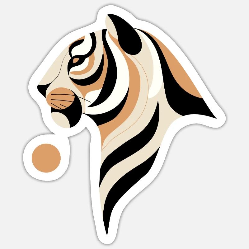 Abstract Tiger - Sticker size S (10 x 10 cm) - white matte