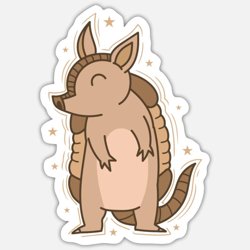 friendly armadillo - Sticker size S (10 x 10 cm) - white matte