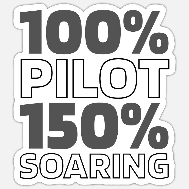 Flugzeug Pilot - Sticker Größe S (10 x 10 cm) - Mattweiß